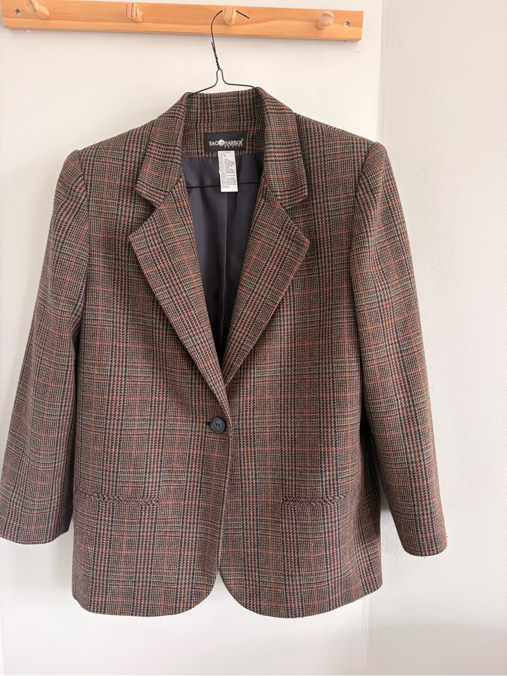 Sag Harbor Brown Plaid Blazer